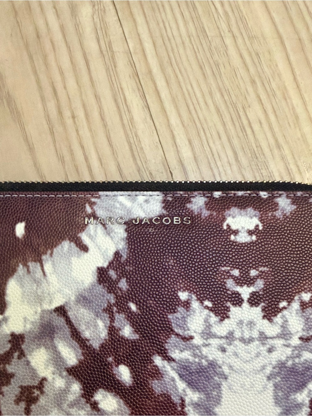 MARC JACOBS Maroon and White Patterned Toiletry Pouch